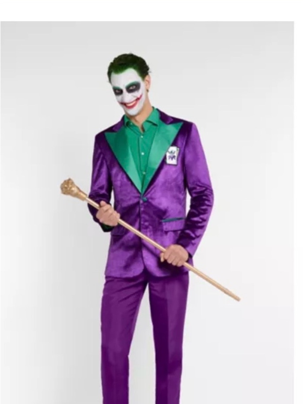 Adult Spirit Halloween Joker Purple Velvet Costume Suit Jacket Size L